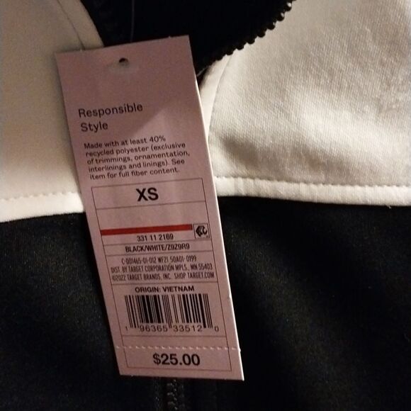 NWT WILD FABLE Women's Track Zip Up Jacker - Black-Red -White Size XS - Picture 7 of 12